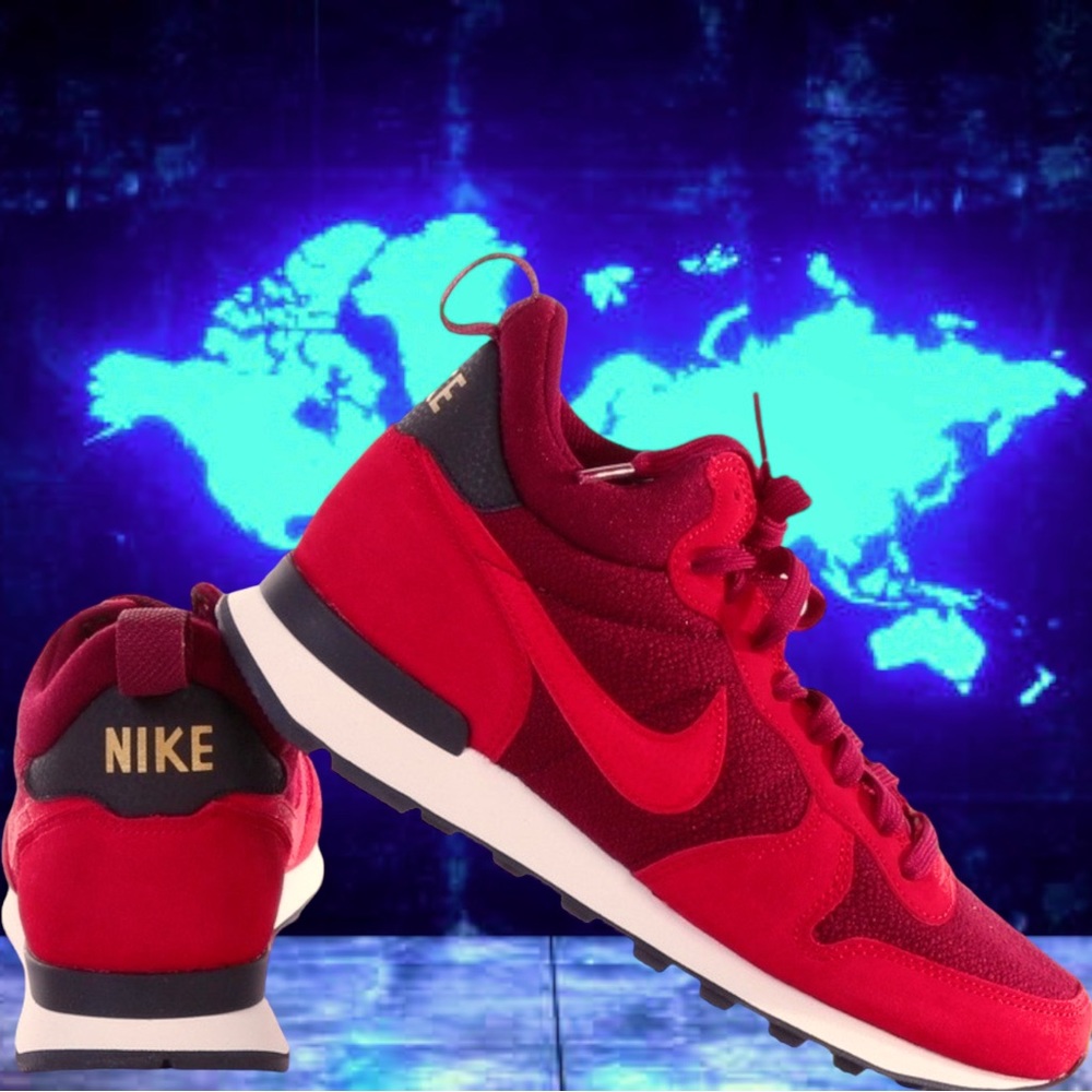 NIKE Women's Red INTERNATIONALIST Mid Running Shoes 683967 600 Size 10